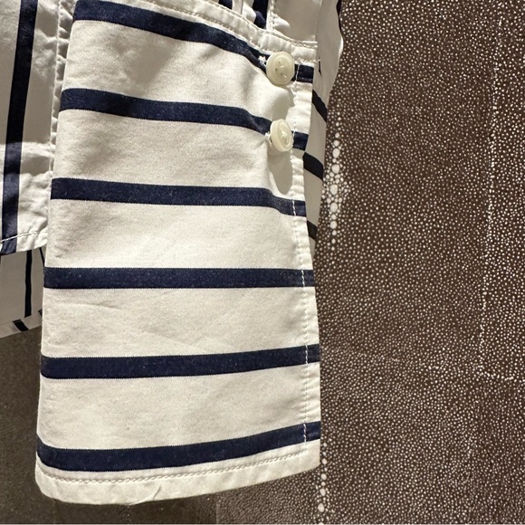 J. Crew White and Blue Striped Button Down Shirt - Picture 5 of 8
